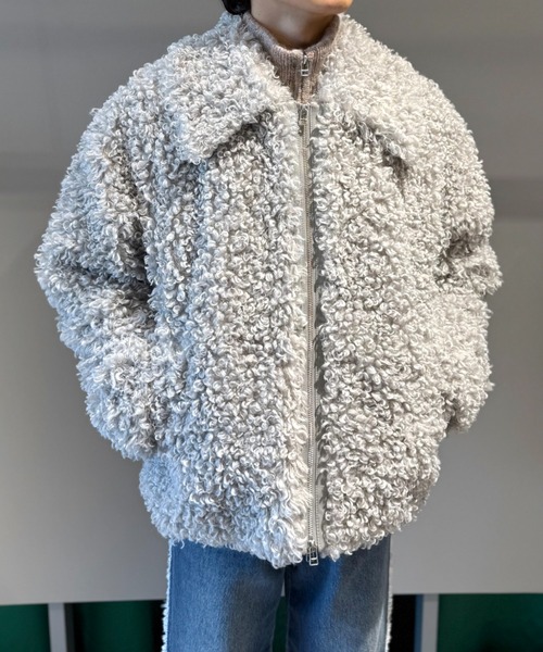 LOVELESS（ラブレス）の「【UNISEX】カルガンラムライクファーブルゾン（ブルゾン・メンズ・ブラック/ブラウン系その他5/ライトグレー・M/L）」の8枚目の写真