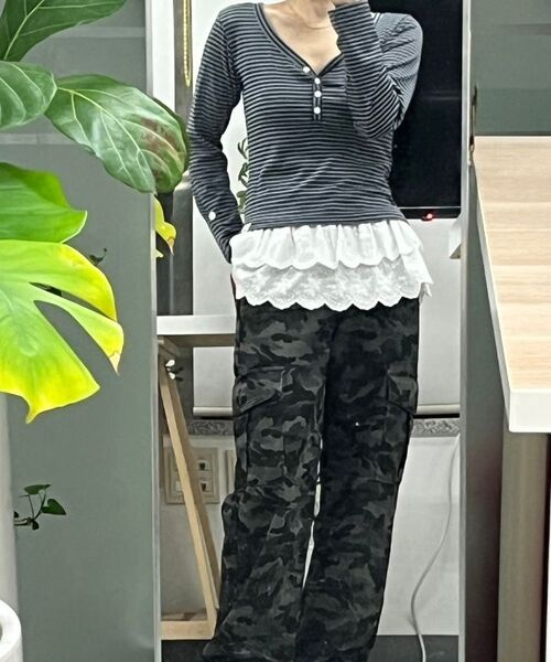 THE GREEN LAB（ザグリーンラボ）の「カモミリタリーカーゴパンツ[カモブラック]（その他パンツ・レディース・その他・SMALL/MEDIUM）」の5枚目の写真