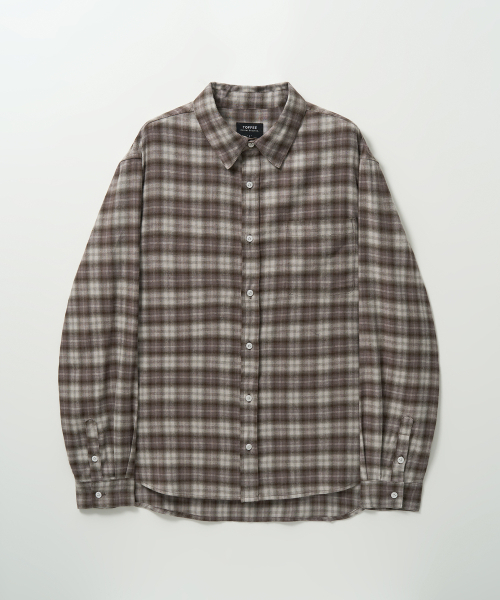 TOFFEE(トフィー)の「オンブレチェックシャツ (ブラウンパープル)(シャツ/ブラウス・メンズ・その他・MEDIUM/LARGE/X-LARGE)」の3枚目の写真