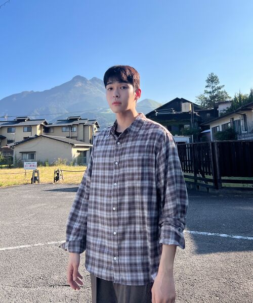 TOFFEE(トフィー)の「オンブレチェックシャツ (ブラウンパープル)(シャツ/ブラウス・メンズ・その他・MEDIUM/LARGE/X-LARGE)」の11枚目の写真