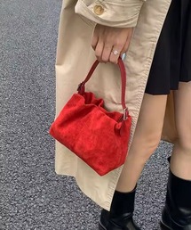 レディースのバッグ（レッド/赤色系・スエード）ファッション通販