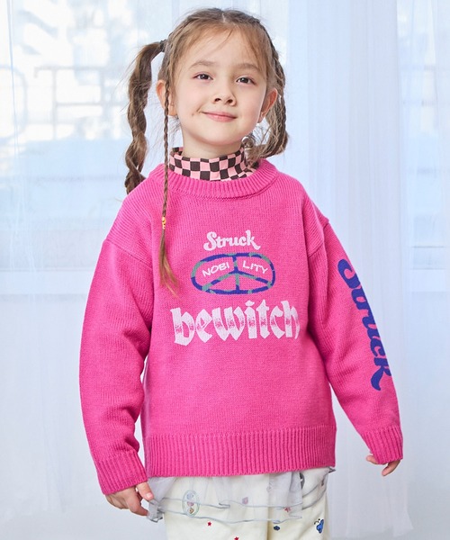 MARKEY'S（マーキーズ）の「クルーネックプリントセーター（ニット/セーター・キッズ・オフホワイト/ブルー/ピンク・S/M/L/LL）」の3枚目の写真