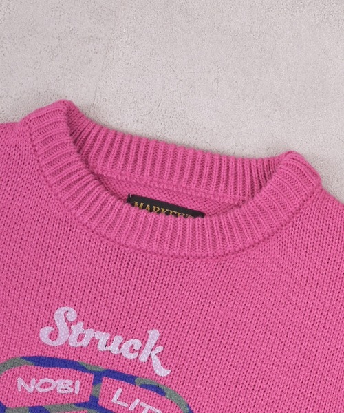 MARKEY'S（マーキーズ）の「クルーネックプリントセーター（ニット/セーター・キッズ・オフホワイト/ブルー/ピンク・S/M/L/LL）」の5枚目の写真