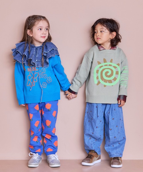 MARKEY'S（マーキーズ）の「クルーネックプリントセーター（ニット/セーター・キッズ・オフホワイト/ブルー/ピンク・S/M/L/LL）」の15枚目の写真