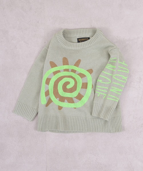 MARKEY'S（マーキーズ）の「クルーネックプリントセーター（ニット/セーター・キッズ・オフホワイト/ブルー/ピンク・S/M/L/LL）」の17枚目の写真