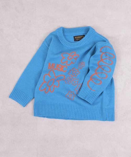 MARKEY'S（マーキーズ）の「クルーネックプリントセーター（ニット/セーター・キッズ・オフホワイト/ブルー/ピンク・S/M/L/LL）」の21枚目の写真