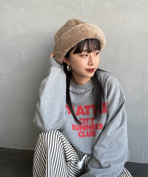 halo commodity（ハロ　コモディティー）の「[HALO COMMODITY/ハロ コモディティー] KUNA ボアフリースキャップ（ニットキャップ/ビーニー・レディース・ブラック/ベージュ/グレー・F）」の21枚目の写真