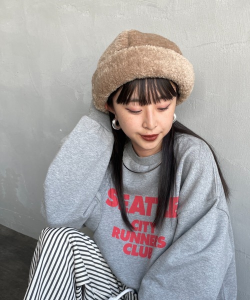 halo commodity（ハロ　コモディティー）の「[HALO COMMODITY/ハロ コモディティー] KUNA ボアフリースキャップ（ニットキャップ/ビーニー・レディース・ブラック/ベージュ/グレー・F）」の20枚目の写真