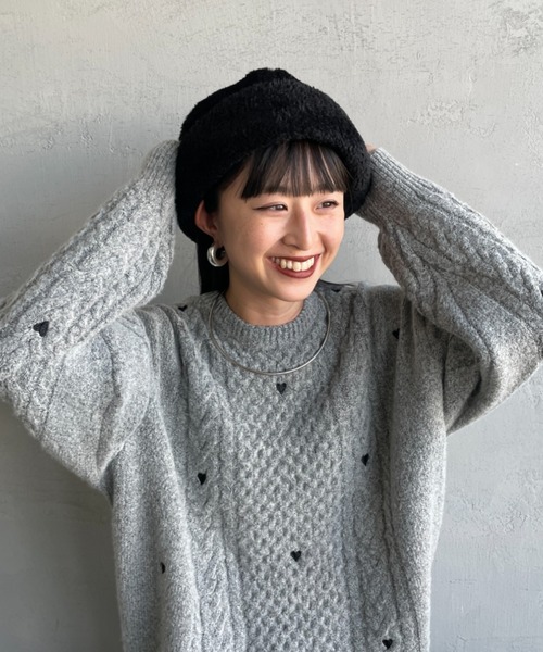 halo commodity（ハロ　コモディティー）の「[HALO COMMODITY/ハロ コモディティー] KUNA ボアフリースキャップ（ニットキャップ/ビーニー・レディース・ブラック/ベージュ/グレー・F）」の4枚目の写真