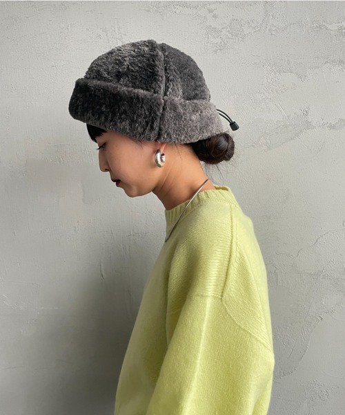 halo commodity（ハロ　コモディティー）の「[HALO COMMODITY/ハロ コモディティー] KUNA ボアフリースキャップ（ニットキャップ/ビーニー・レディース・ブラック/ベージュ/グレー・F）」の15枚目の写真