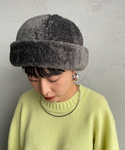halo commodity（ハロ　コモディティー）の「[HALO COMMODITY/ハロ コモディティー] KUNA ボアフリースキャップ（ニットキャップ/ビーニー・レディース・ブラック/ベージュ/グレー・F）」の17枚目の写真