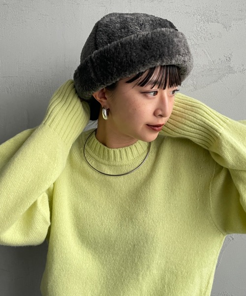 halo commodity（ハロ　コモディティー）の「[HALO COMMODITY/ハロ コモディティー] KUNA ボアフリースキャップ（ニットキャップ/ビーニー・レディース・ブラック/ベージュ/グレー・F）」の13枚目の写真