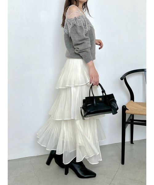 Sustainableプリーツティアードロングスカート（スカート）｜SNIDEL