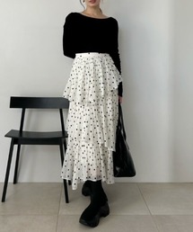 SNIDEL | Sustainableプリーツティアードロングスカート(スカート)