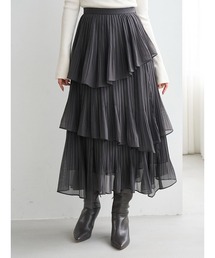 SNIDEL | Sustainableプリーツティアードロングスカート(スカート)