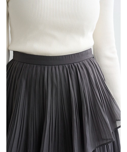 SNIDEL（スナイデル）の「Sustainableプリーツティアードロングスカート（スカート・レディース・チャコールグレー/アイボリー/ドット・0/1）」の15枚目の写真