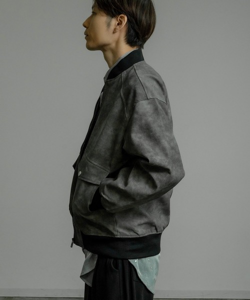 improves(インプローブス)の「スエード調 MA-1 ジャケット(MA-1・メンズ・ブラック/グレー・MEDIUM/LARGE)」の10枚目の写真