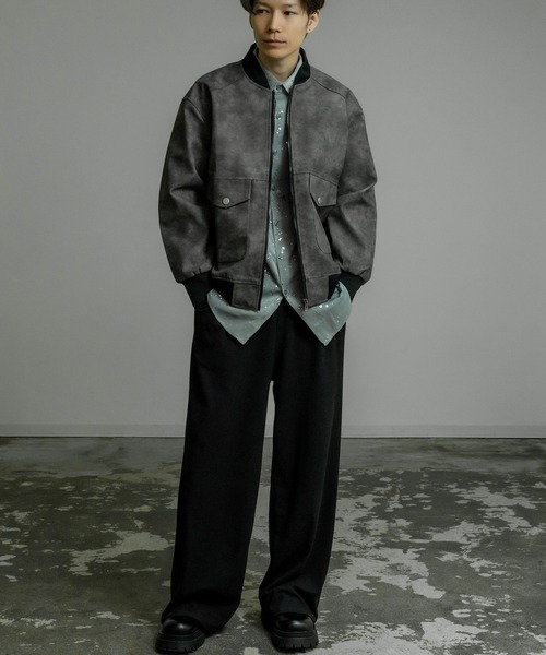 improves(インプローブス)の「スエード調 MA-1 ジャケット(MA-1・メンズ・ブラック/グレー・MEDIUM/LARGE)」の12枚目の写真