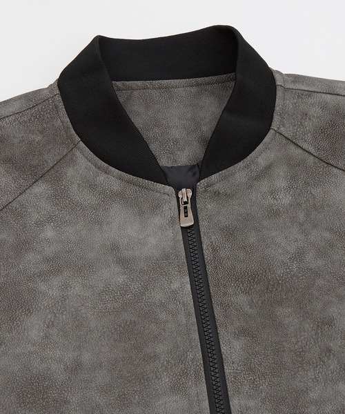 improves(インプローブス)の「スエード調 MA-1 ジャケット(MA-1・メンズ・ブラック/グレー・MEDIUM/LARGE)」の14枚目の写真