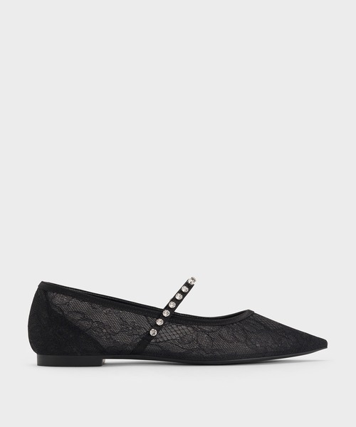 CHARLES & KEITH(チャールズ & キース)の「レース&サテン クリスタルエンベリッシュド メリージェーンフラット(パンプス・レディース・アイボリー/ブラック系その他2・25cm/24.5cm/23.5cm/23cm/22.5cm/25.5cm)」の17枚目の写真