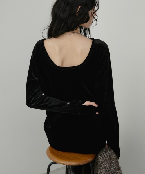 バックオープンベロアロングワンピース（ワンピース）｜Aunt Marie's