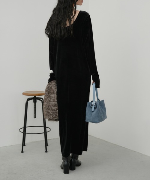 バックオープンベロアロングワンピース（ワンピース）｜Aunt Marie's