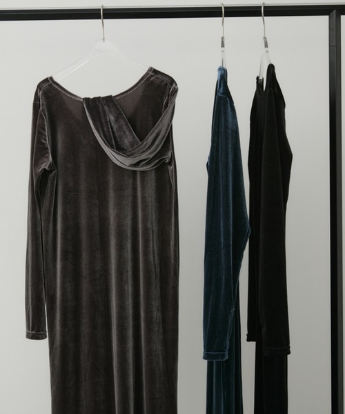 バックオープンベロアロングワンピース（ワンピース）｜Aunt Marie's