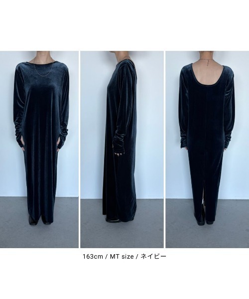 バックオープンベロアロングワンピース（ワンピース）｜Aunt Marie's