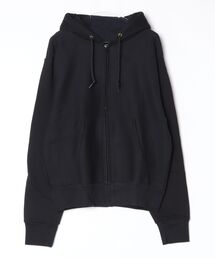 CROSS-KNIT ZIPPER HOODED