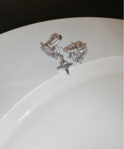 Burner（バーナー）の「【Sonu jewelry（ソヌジュエリー）】スターチャーム ビジューイヤーカフ 2点セット oku-ecuf-3-7（イヤーカフ・レディース・シルバー・FREE）」の6枚目の写真