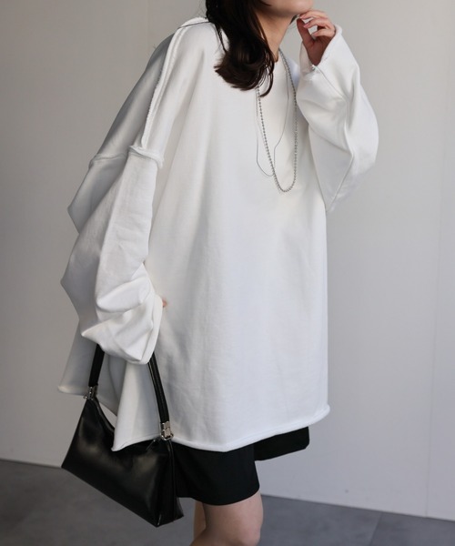 ap retro(アプレトロ)の「オーバーサイズプルオーバー/スウェット(スウェット・レディース・ピンク/イエロー/ネイビー/オートミール/ブラック/オフホワイト・FREE)」の13枚目の写真