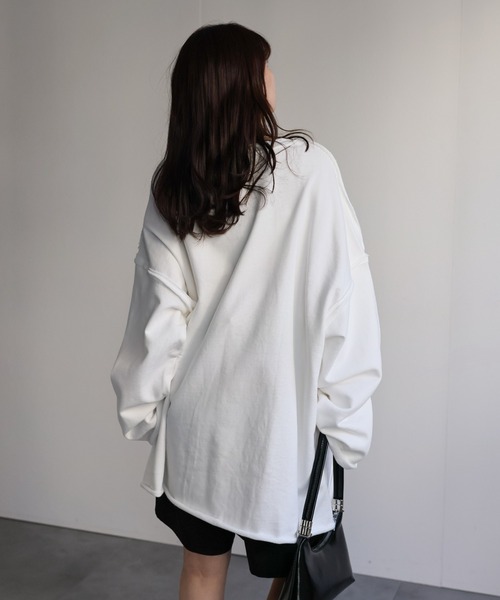 ap retro(アプレトロ)の「オーバーサイズプルオーバー/スウェット(スウェット・レディース・ピンク/イエロー/ネイビー/オートミール/ブラック/オフホワイト・FREE)」の15枚目の写真