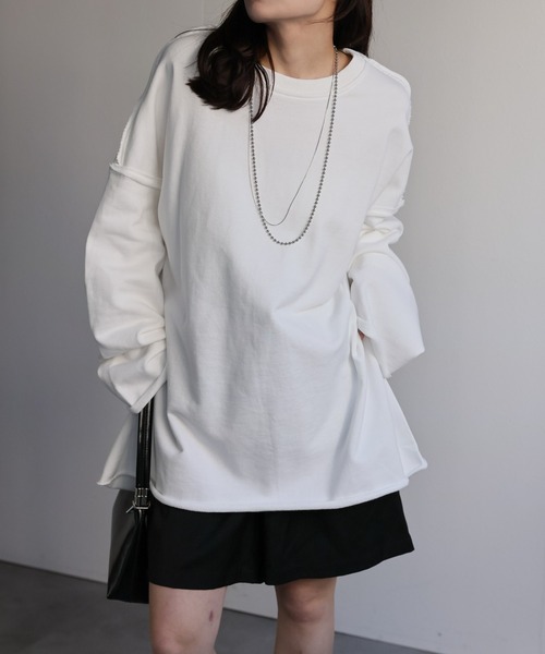 ap retro(アプレトロ)の「オーバーサイズプルオーバー/スウェット(スウェット・レディース・ピンク/イエロー/ネイビー/オートミール/ブラック/オフホワイト・FREE)」の9枚目の写真