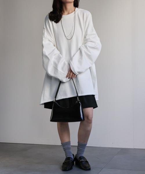 ap retro(アプレトロ)の「オーバーサイズプルオーバー/スウェット(スウェット・レディース・ピンク/イエロー/ネイビー/オートミール/ブラック/オフホワイト・FREE)」の20枚目の写真