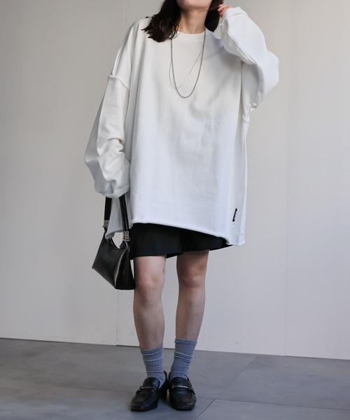 ap retro(アプレトロ)の「オーバーサイズプルオーバー/スウェット(スウェット・レディース・ピンク/イエロー/ネイビー/オートミール/ブラック/オフホワイト・FREE)」の17枚目の写真