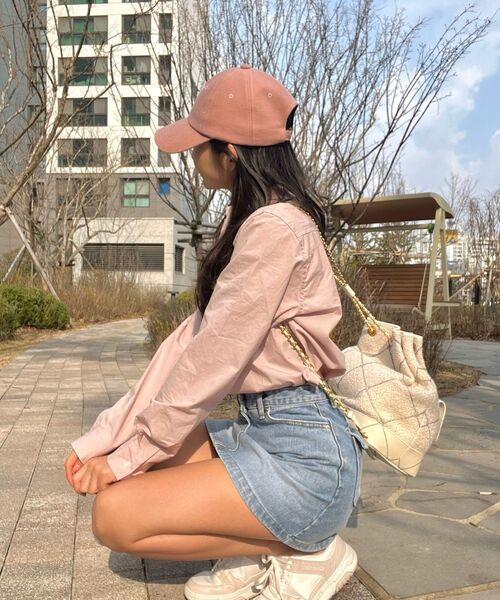 WOOALONG(ウアロン)の「Signature Logo ball cap - DUSTY PINK(キャップ・レディース・ライトピンク・MEDIUM/SMALL)」の11枚目の写真