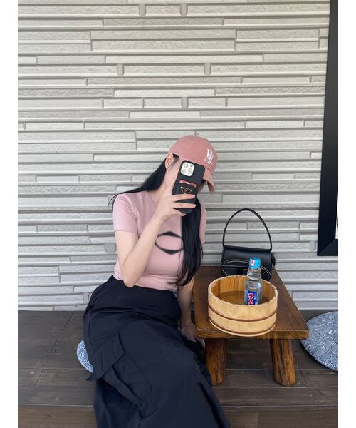 WOOALONG(ウアロン)の「Signature Logo ball cap - DUSTY PINK(キャップ・レディース・ライトピンク・MEDIUM/SMALL)」の9枚目の写真