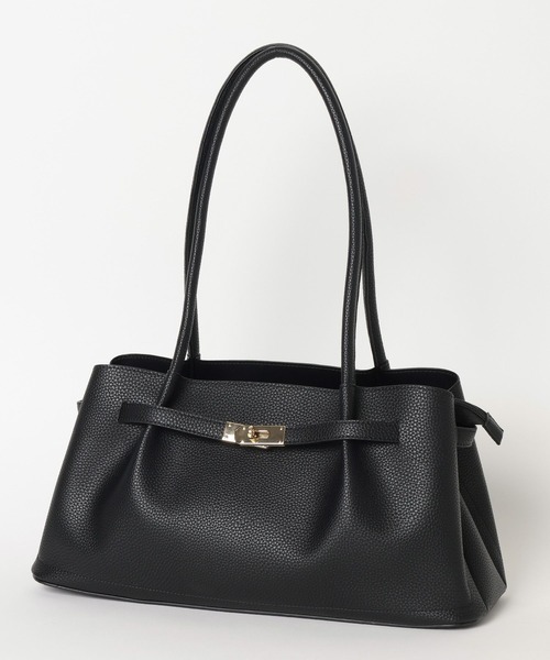 Elura(エルーラ)の「ワイドリュクスベルトトート(ハンドバッグ・レディース・ブラック/キャメル・FREE)」の3枚目の写真