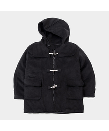 SOME PLACE（サムプレイス）の「フードブレンドメルトンバルマカンステディダッフルハーフコートパディッドジャケット[ブラック]（チェスターコート）」