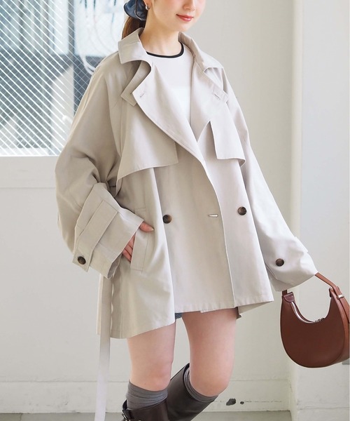 tiptop(ティップトップ)の「ミドル丈トレンチコート(トレンチコート・レディース・ベージュ/アイボリー・FREE)」の1枚目の写真