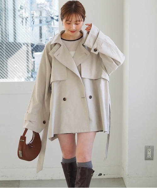 tiptop(ティップトップ)の「ミドル丈トレンチコート(トレンチコート・レディース・ベージュ/アイボリー・FREE)」の9枚目の写真