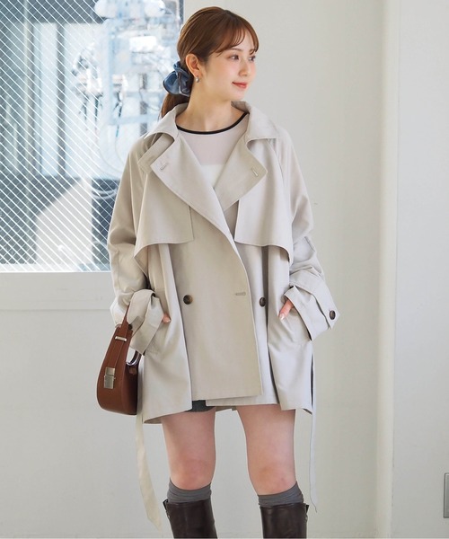 tiptop(ティップトップ)の「ミドル丈トレンチコート(トレンチコート・レディース・ベージュ/アイボリー・FREE)」の7枚目の写真