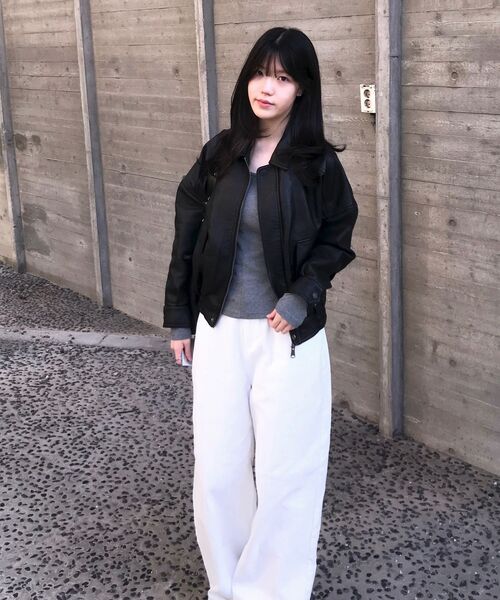 LADY VOLUME(レディーボリューム)の「9211 ウォッシングレザージャケット (ブラック)(ライダースジャケット・レディース・その他・FREE)」の7枚目の写真