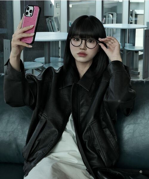 LADY VOLUME(レディーボリューム)の「9211 ウォッシングレザージャケット (ブラック)(ライダースジャケット・レディース・その他・FREE)」の8枚目の写真