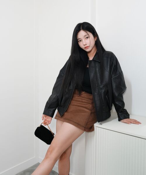 LADY VOLUME(レディーボリューム)の「9211 ウォッシングレザージャケット (ブラック)(ライダースジャケット・レディース・その他・FREE)」の14枚目の写真