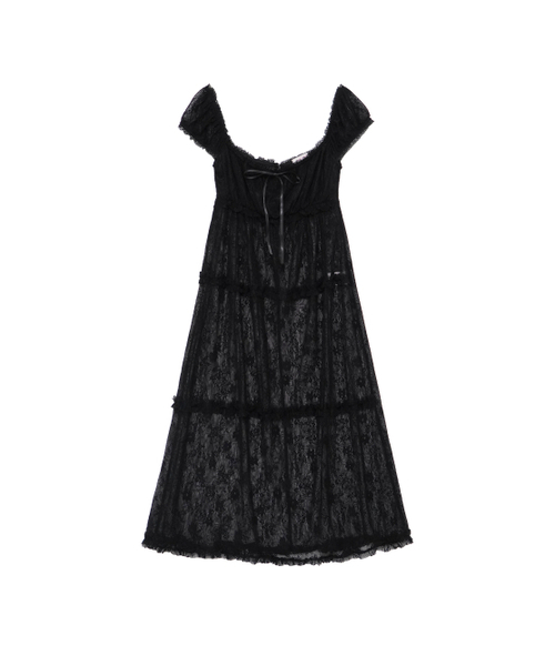 ピュアレースロングドレス（ブラック）