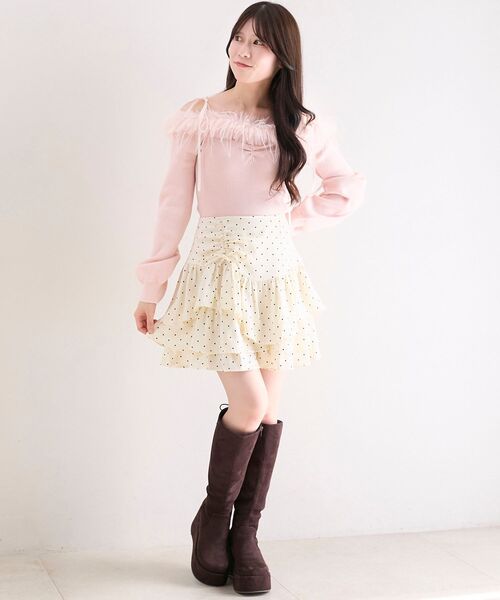 MAJESTIC LEGON（マジェスティックレゴン）の「アシメドロストスカパン（スカート・レディース・ブラック/グレー系その他/アイボリー/ホワイト系その他2・MEDIUM）」の13枚目の写真