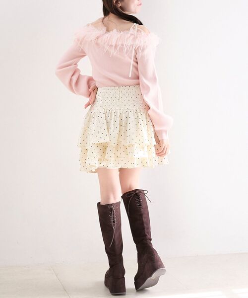 MAJESTIC LEGON（マジェスティックレゴン）の「アシメドロストスカパン（スカート・レディース・ブラック/グレー系その他/アイボリー/ホワイト系その他2・MEDIUM）」の15枚目の写真