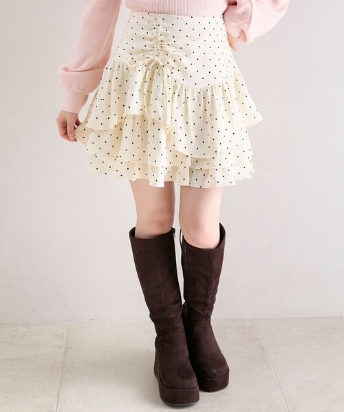 MAJESTIC LEGON（マジェスティックレゴン）の「アシメドロストスカパン（スカート・レディース・ブラック/グレー系その他/アイボリー/ホワイト系その他2・MEDIUM）」の16枚目の写真