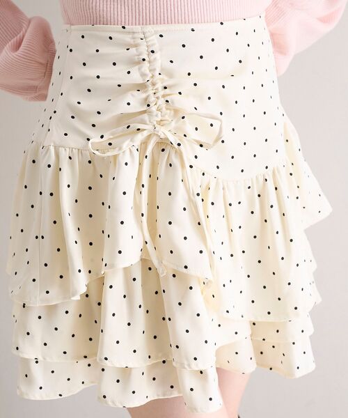 MAJESTIC LEGON（マジェスティックレゴン）の「アシメドロストスカパン（スカート・レディース・ブラック/グレー系その他/アイボリー/ホワイト系その他2・MEDIUM）」の19枚目の写真